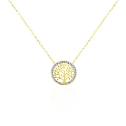 Collier Theolina Plaqué Or Jaune Oxyde De Zirconium