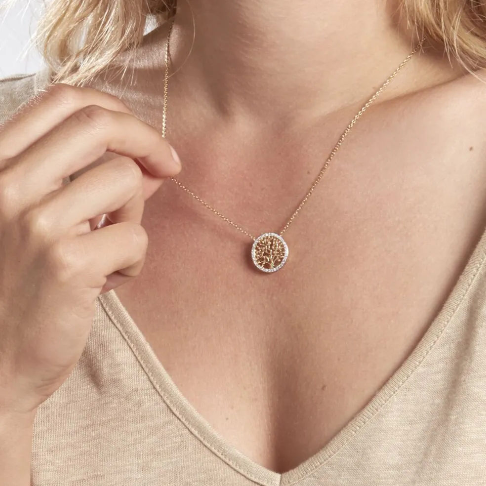 Collier Theolina Plaqué Or Jaune Oxyde De Zirconium