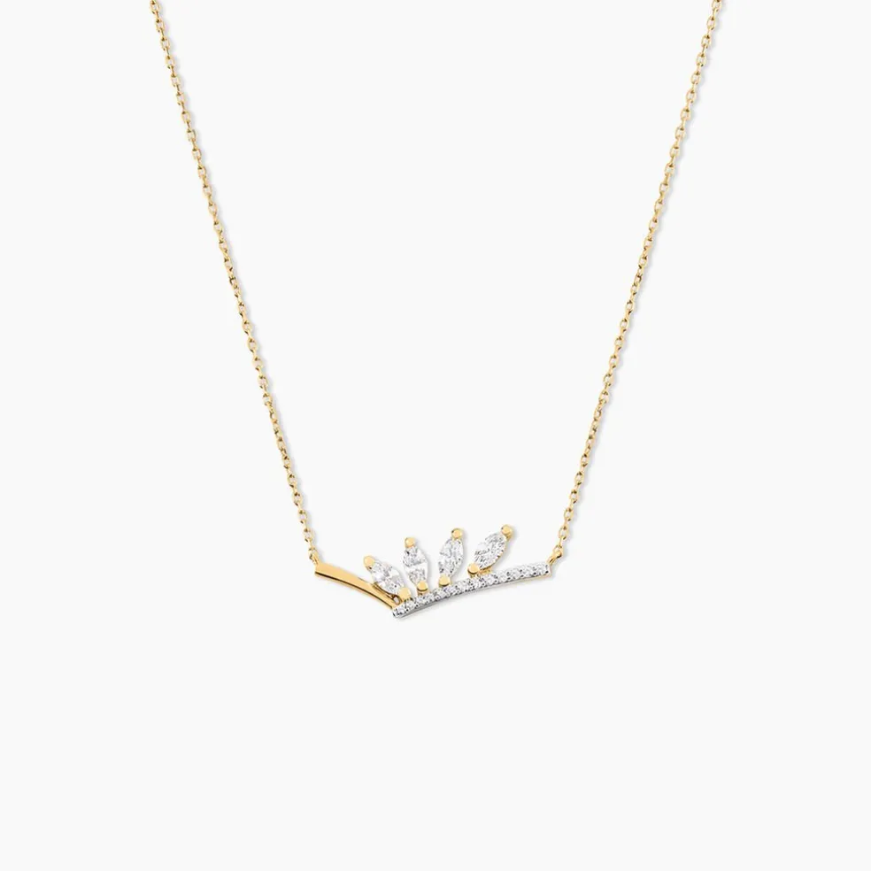Collier Tiara Or Jaune Oxyde De Zirconium
