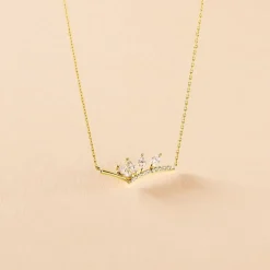 Collier Tiara Or Jaune Oxyde De Zirconium
