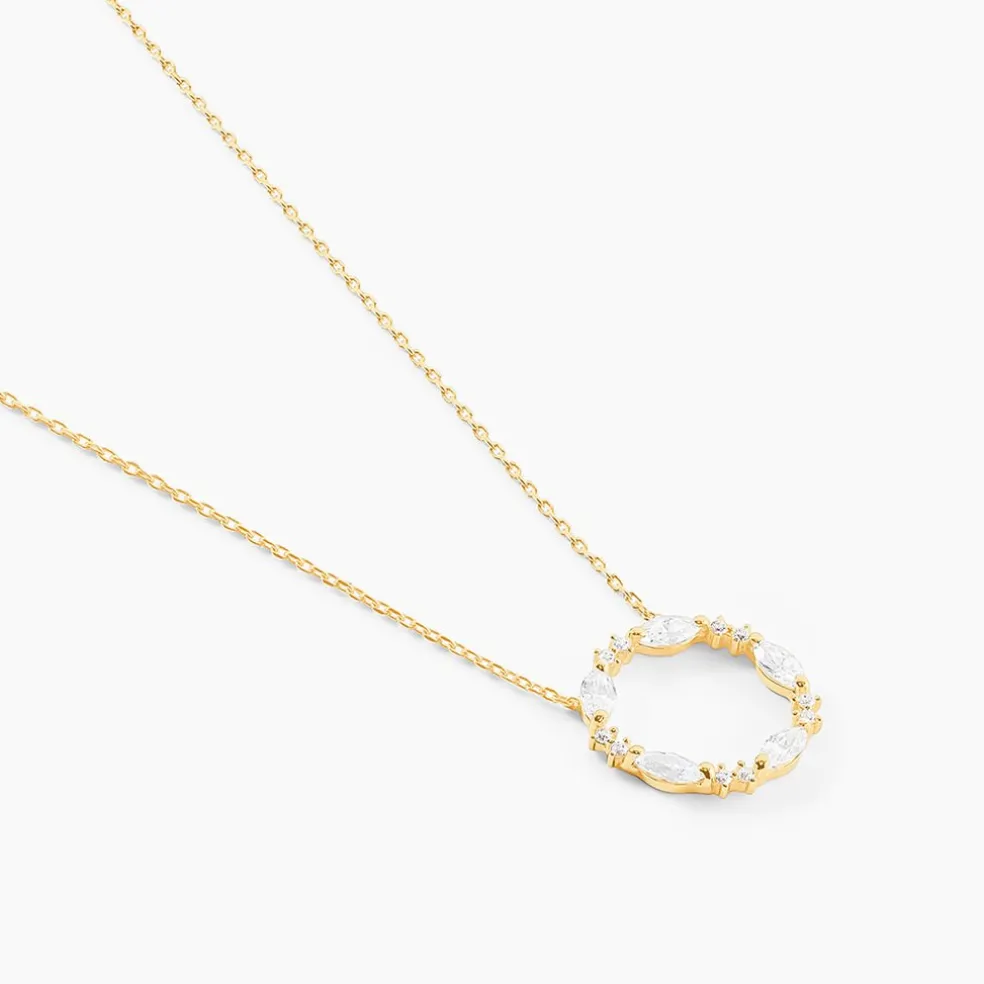 Collier Tiara Or Jaune Oxyde De Zirconium