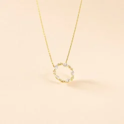 Collier Tiara Or Jaune Oxyde De Zirconium