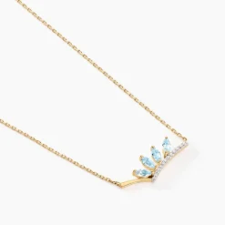 Collier Tiara Or Jaune Topaze Oxyde De Zirconium