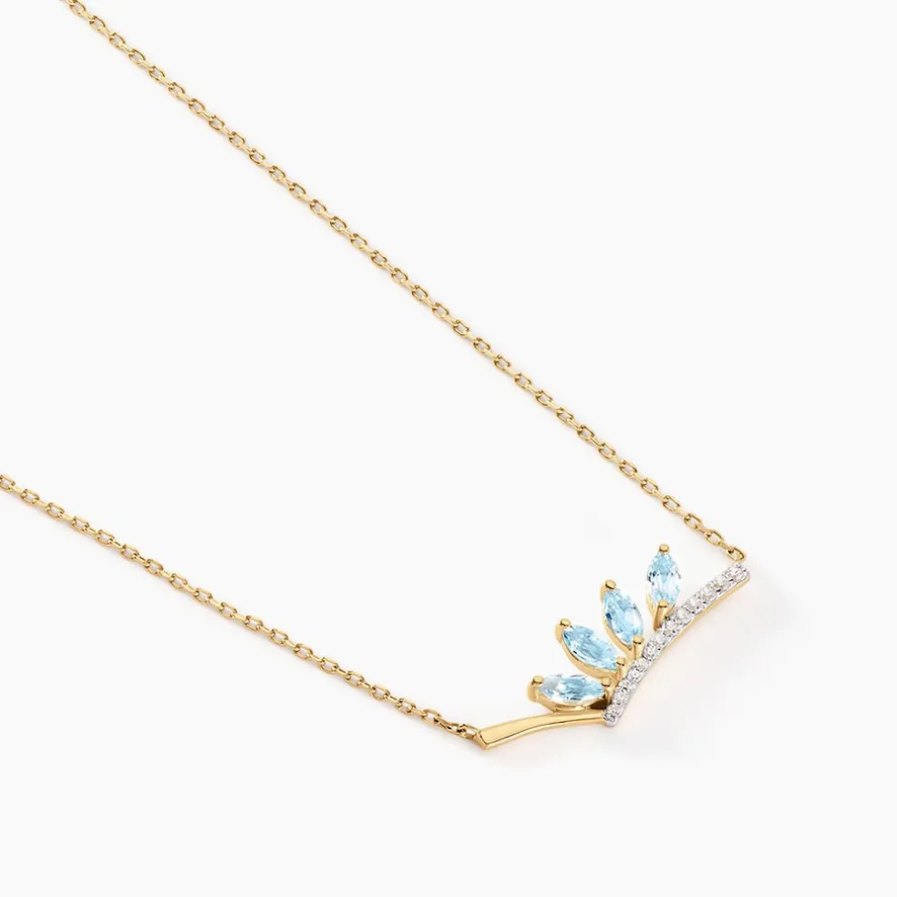 Collier Tiara Or Jaune Topaze Oxyde De Zirconium