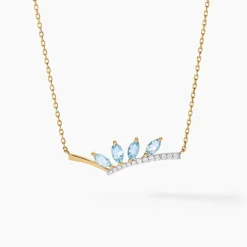 Collier Tiara Or Jaune Topaze Oxyde De Zirconium