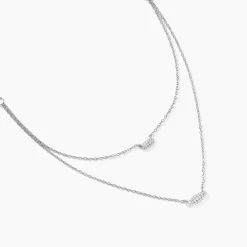 Collier Tiwa Argent Blanc Oxyde De Zirconium
