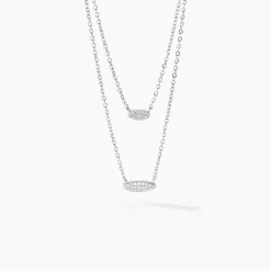 Collier Tiwa Argent Blanc Oxyde De Zirconium