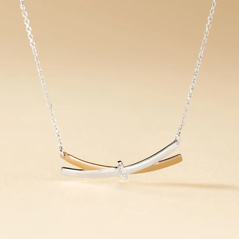 Collier Tonnia Or Bicolore Diamant