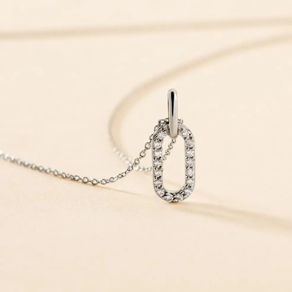 Collier Tracee Argent Blanc Oxyde De Zirconium