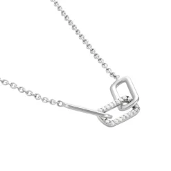 Collier Trait D'union Argent Blanc Oxyde De Zirconium