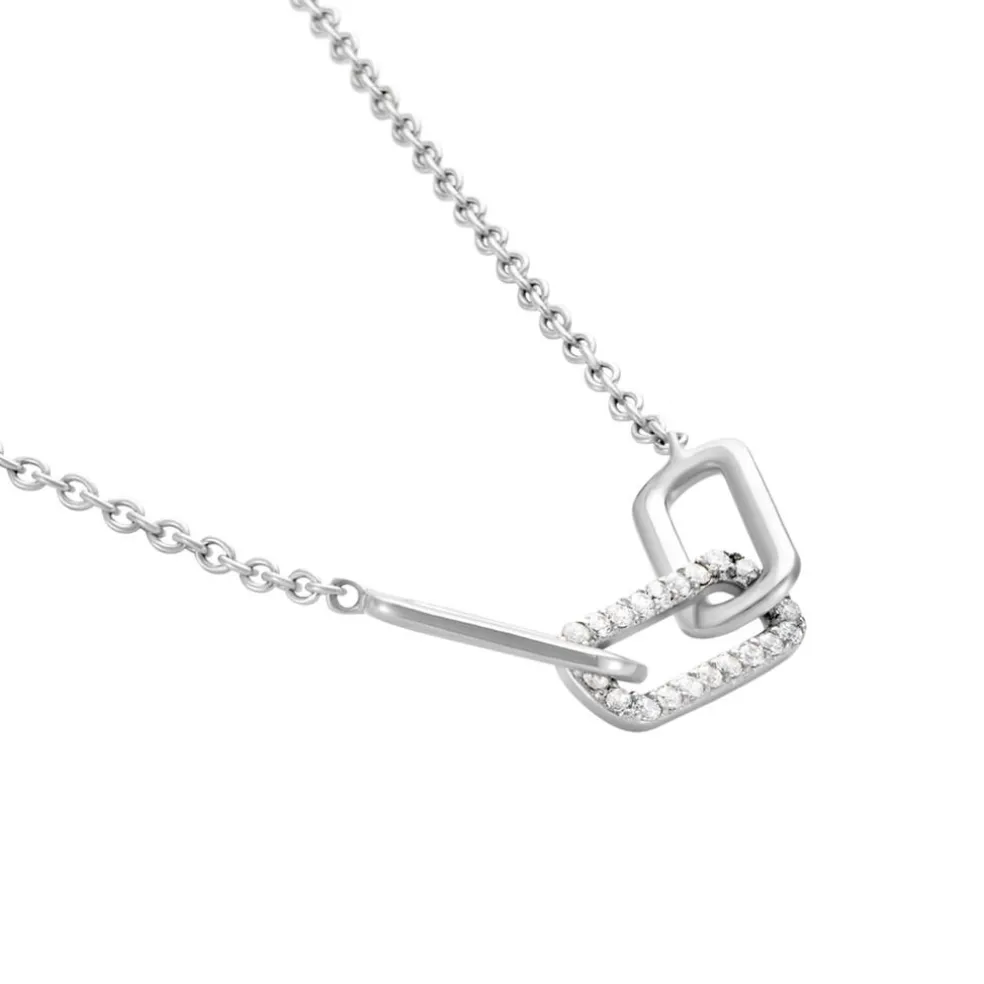 Collier Trait D'union Argent Blanc Oxyde De Zirconium