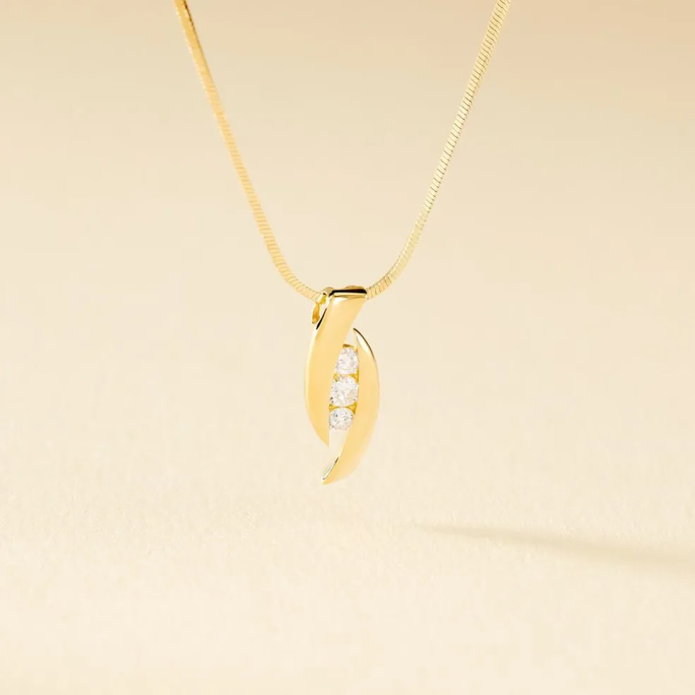 Collier Trilogie Or Jaune Diamant