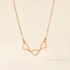 Collier Trinity Argent Rose