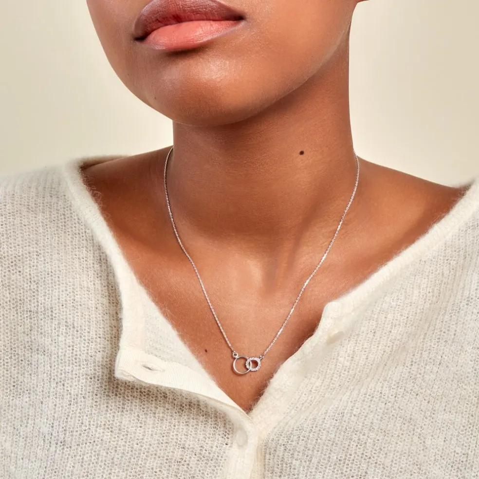 Collier Twillie Argent Blanc Oxyde De Zirconium