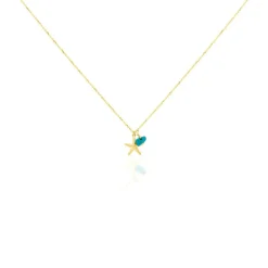Collier Under The Sea Or Jaune Turquoise