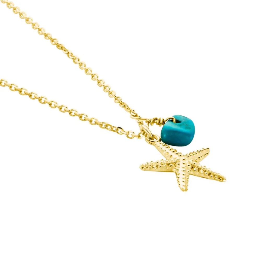 Collier Under The Sea Or Jaune Turquoise