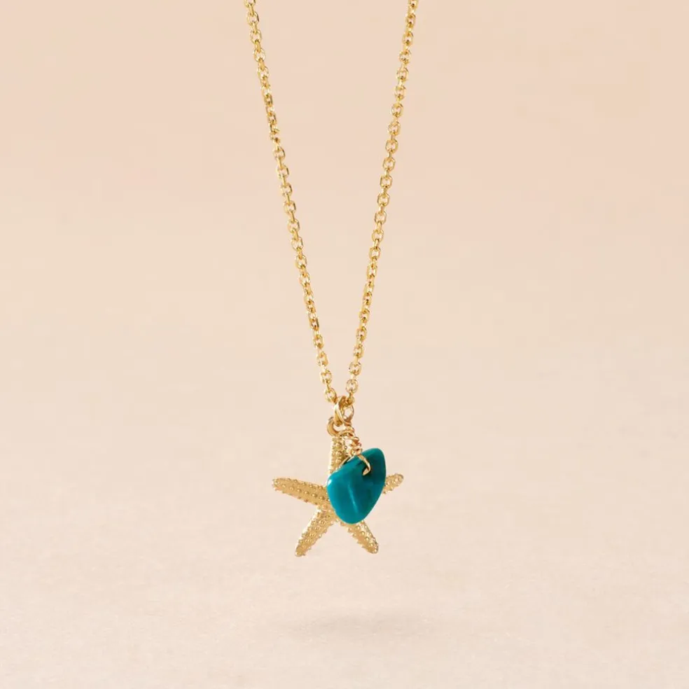 Collier Under The Sea Or Jaune Turquoise