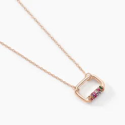 Collier Urban Call Argent Rose Pierre De Synthese Oxyde De Zirconium