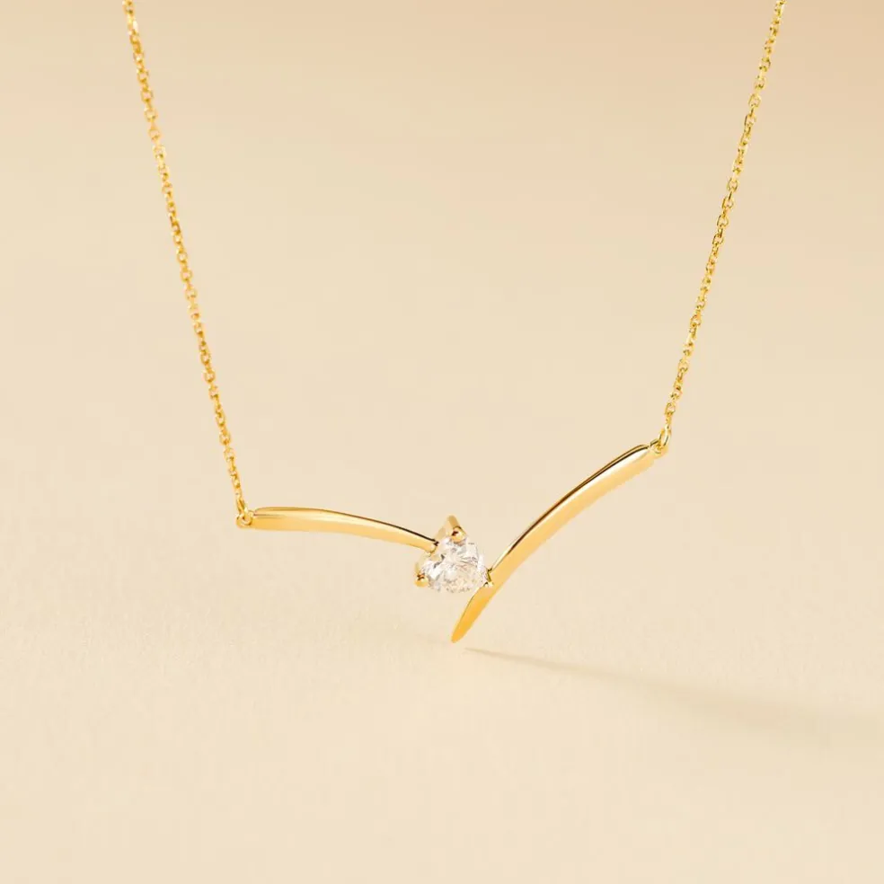 Collier Valeriana Or Jaune Oxyde De Zirconium