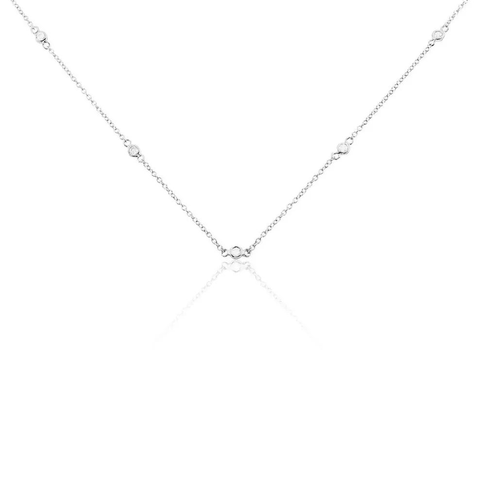 Collier Vashti Argent Blanc Oxyde De Zirconium