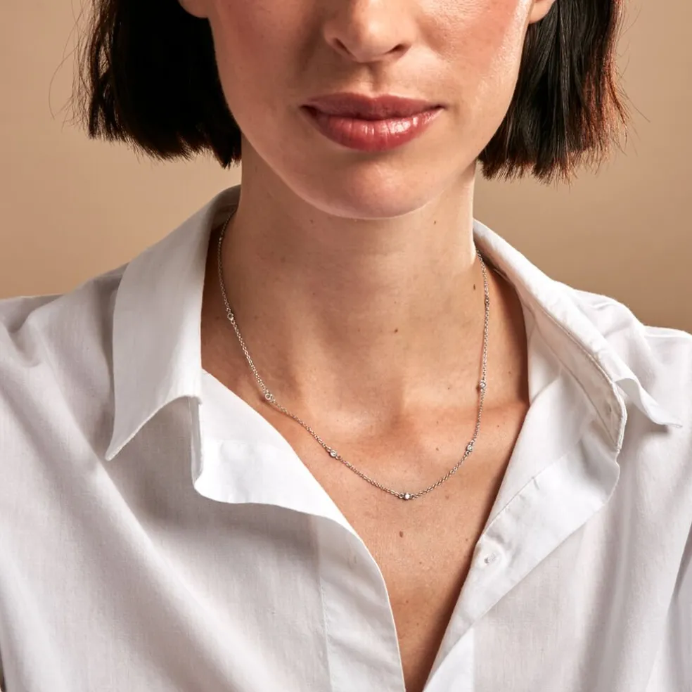 Collier Vashti Argent Blanc Oxyde De Zirconium