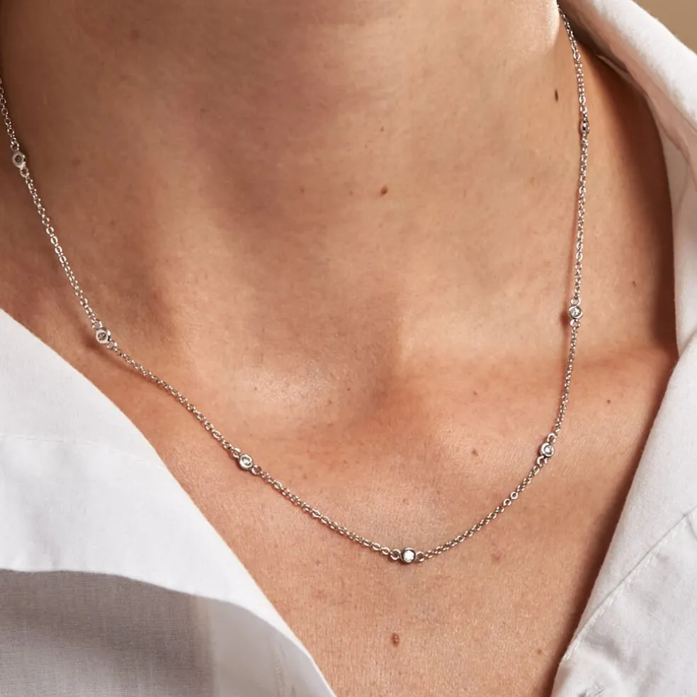 Collier Vashti Argent Blanc Oxyde De Zirconium