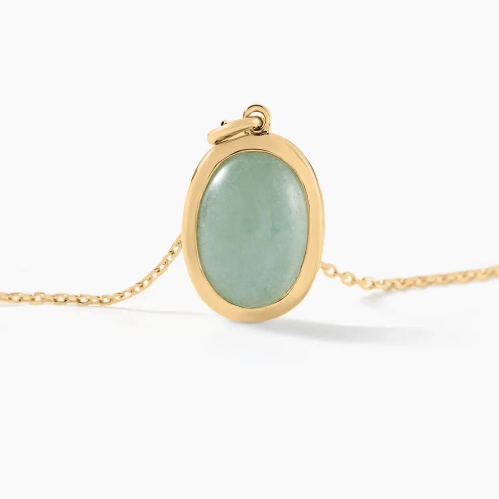 Collier Veina Plaqué Or Jaune Aventurine