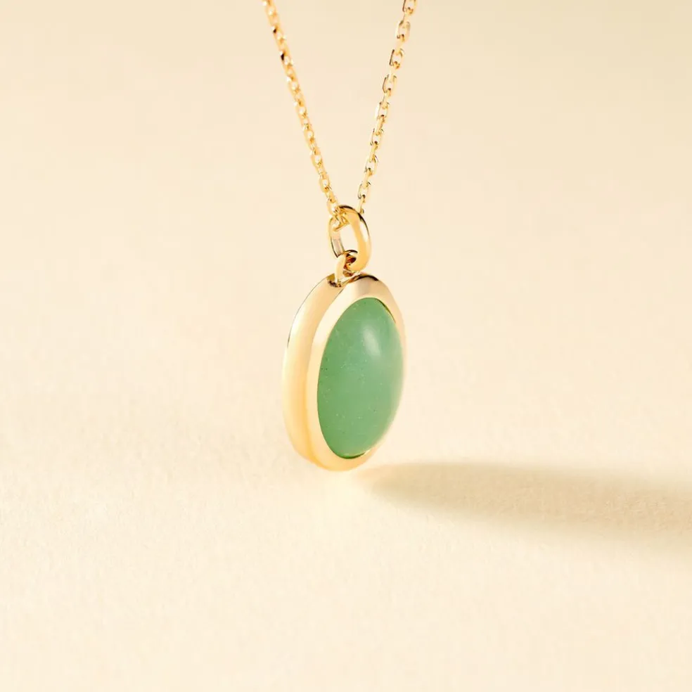 Collier Veina Plaqué Or Jaune Aventurine