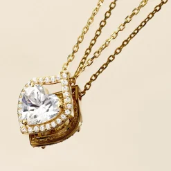 Collier Verounia Or Jaune Oxyde De Zirconium