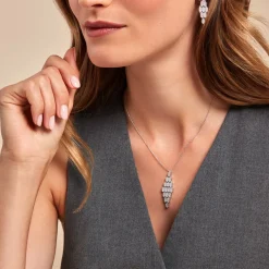 Collier Versailles Argent Blanc Oxyde De Zirconium