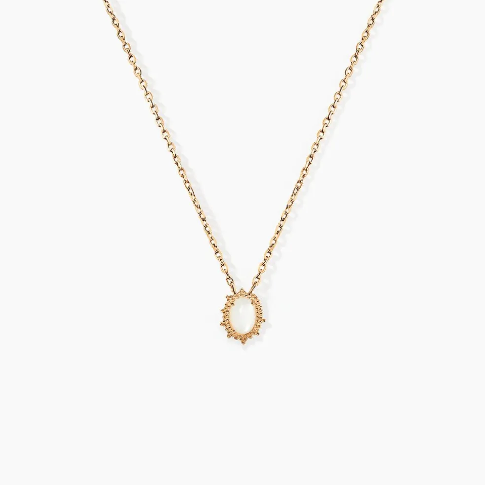 Collier Vintage Love Plaqué Or Jaune Pierre De Lune