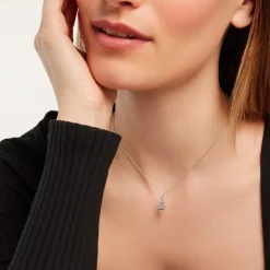 Collier Wallie Argent Blanc Oxyde De Zirconium