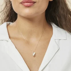 Collier Wandula Or Jaune Perle De Culture Et Diamant