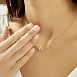 Collier Wendy Argent Rose Oxyde De Zirconium