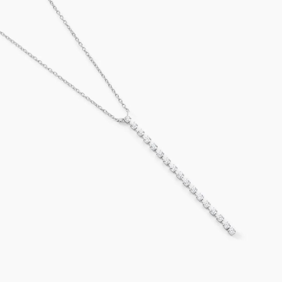Collier Whitney Argent Blanc Oxyde De Zirconium