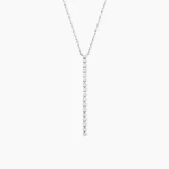 Collier Whitney Argent Blanc Oxyde De Zirconium
