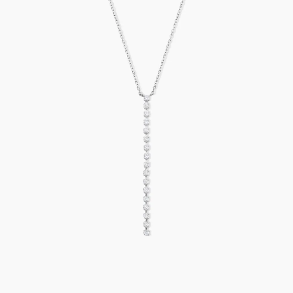Collier Whitney Argent Blanc Oxyde De Zirconium