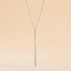 Collier Whitney Argent Blanc Oxyde De Zirconium