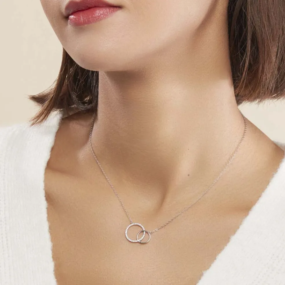 Collier Yalaz Argent Blanc Oxyde De Zirconium