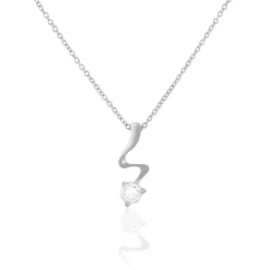 Collier Yedaz Argent Blanc Oxyde De Zirconium