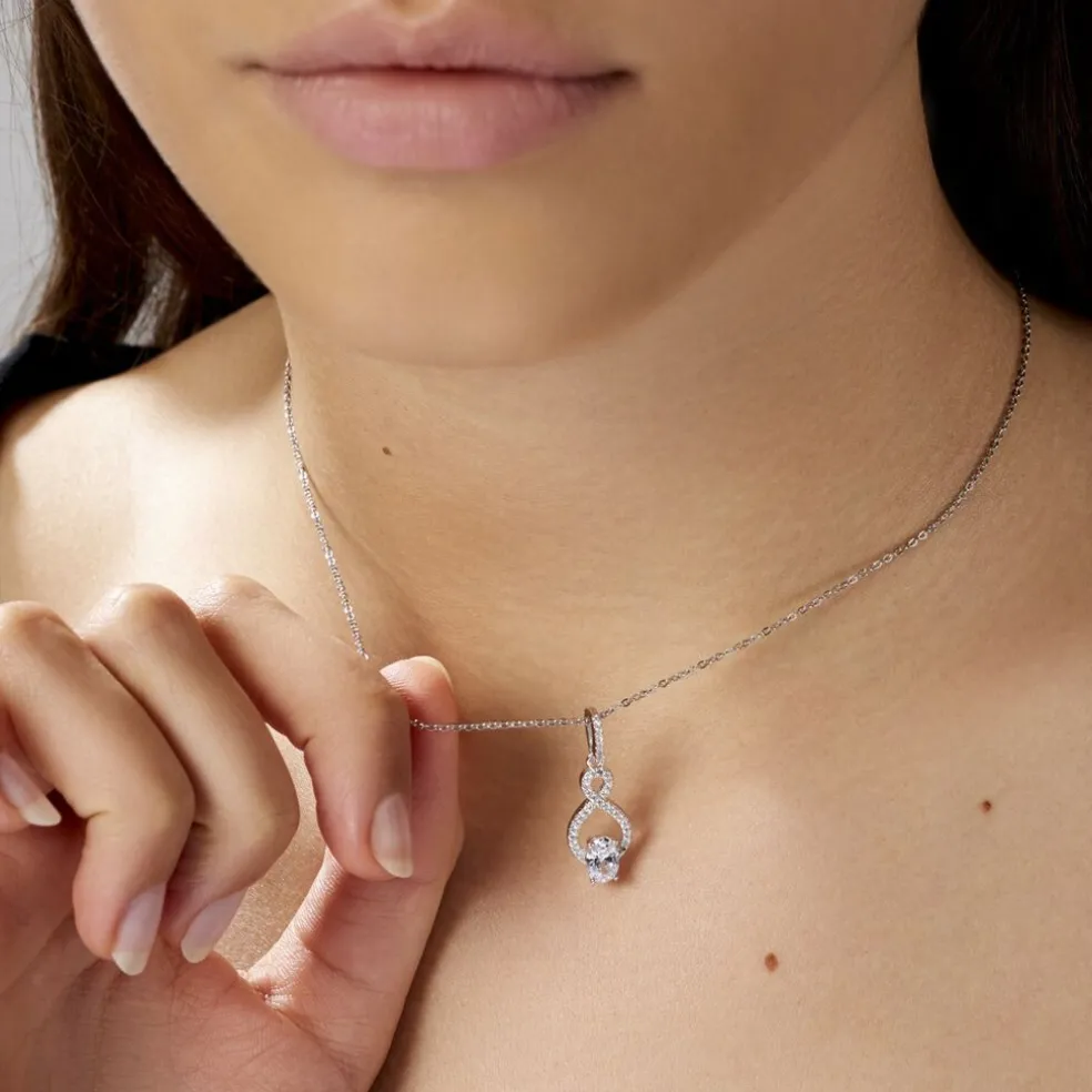 Collier Ylianna Argent Blanc Oxyde De Zirconium