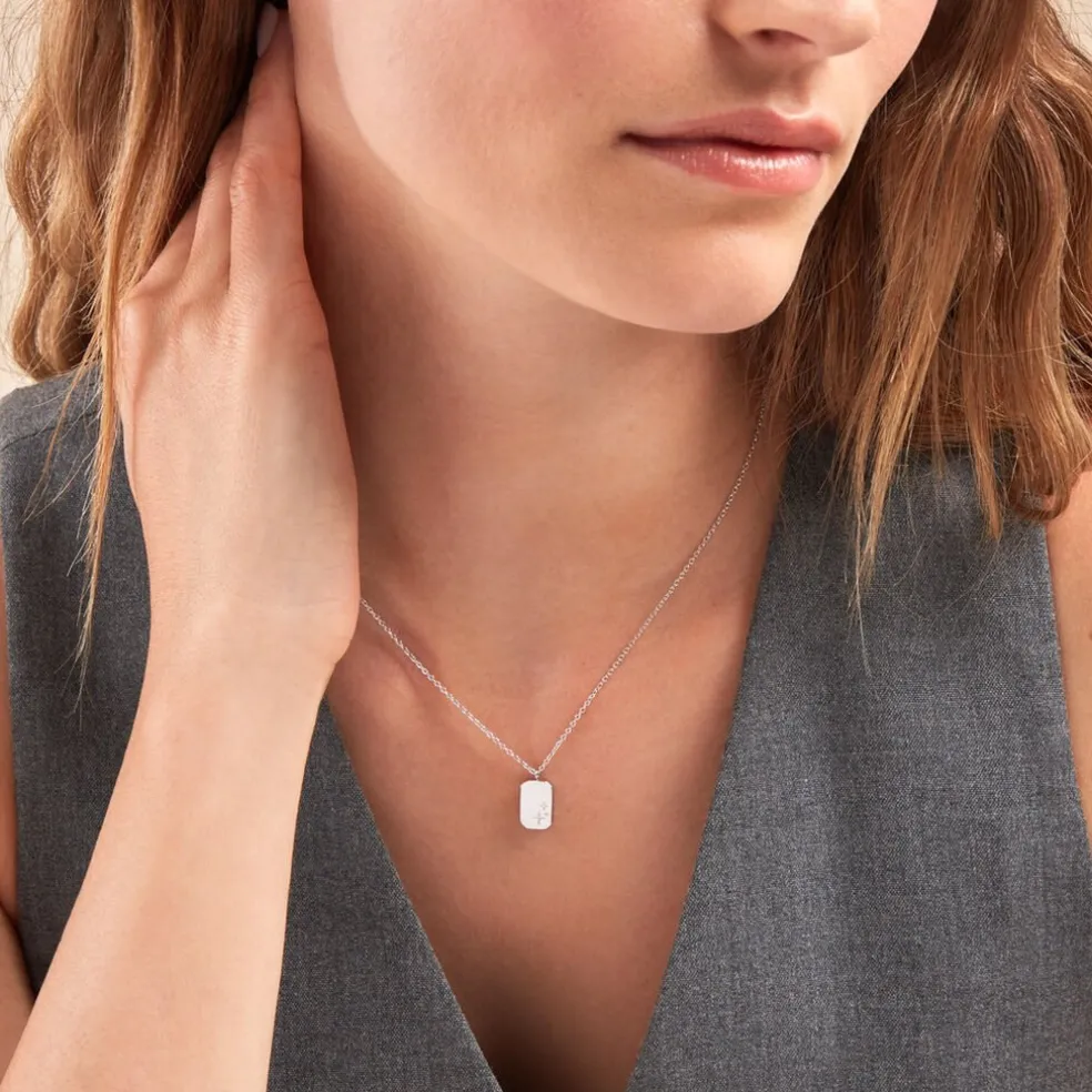 Collier Youna Argent Blanc Oxyde De Zirconium