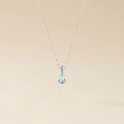 Collier Yrene Or Blanc Topaze