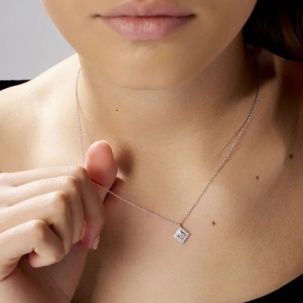Collier Ysambre Argent Blanc Oxyde De Zirconium