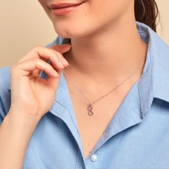 Collier Zayra Argent Blanc Oxyde De Zirconium