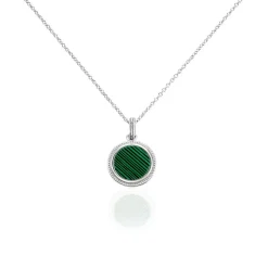 Collier Zea Argent Blanc Malachite