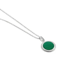 Collier Zea Argent Blanc Malachite