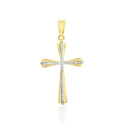 CORANTIN KREUZ 2 Unisex Anhänger Gold Bicolor 375 (9 Karat) Religiöses Kreuz