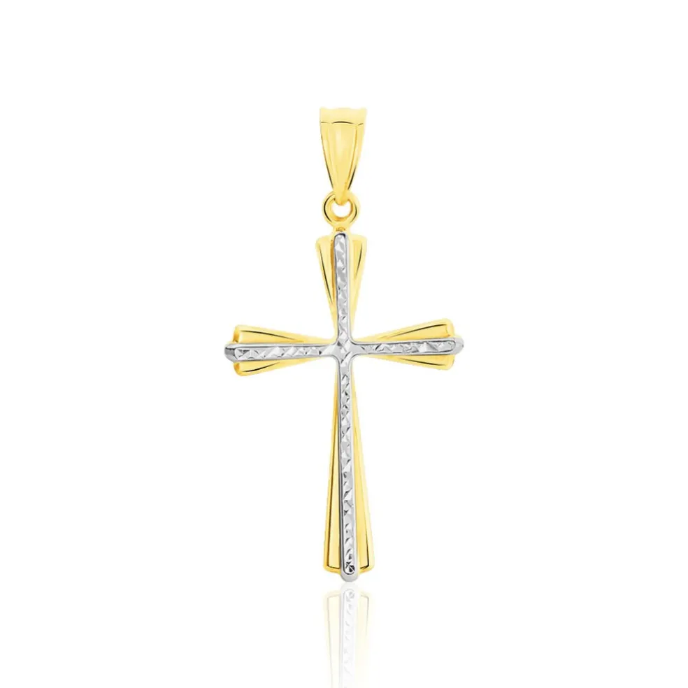 CORANTIN KREUZ 2 Unisex Anhänger Gold Bicolor 375 (9 Karat) Religiöses Kreuz
