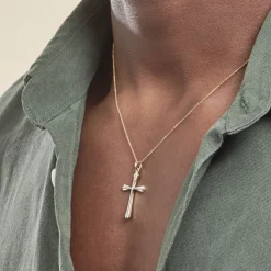 CORANTIN KREUZ 2 Unisex Anhänger Gold Bicolor 375 (9 Karat) Religiöses Kreuz